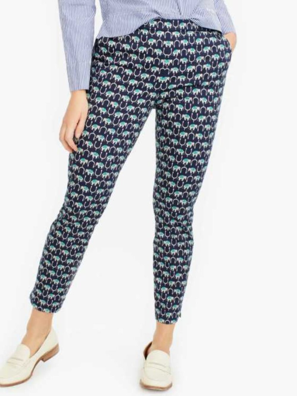 New 12P J.Crew elephant Martie slim crop pants in two-way stretch cotton
